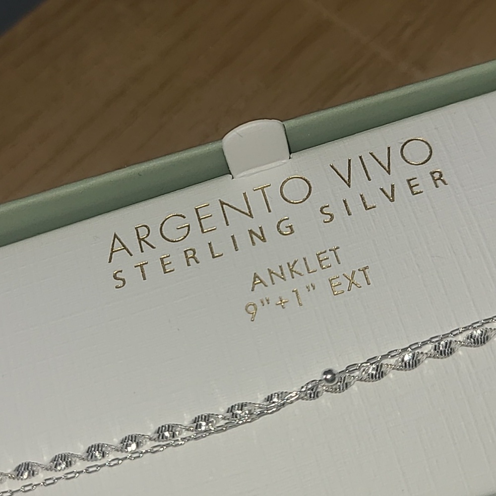 Argento Vivo Silver Anklet - Picture 2 of 5